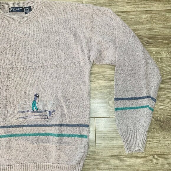 Vintage Golf Sweater Mens Large Knit Pullover Folio Collections - Picture 5 of 13